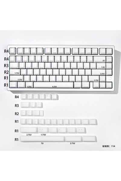 Choice 114keys-English 114 Keys X-ray Keycaps ABS Double Shot Keycaps Cherry ...