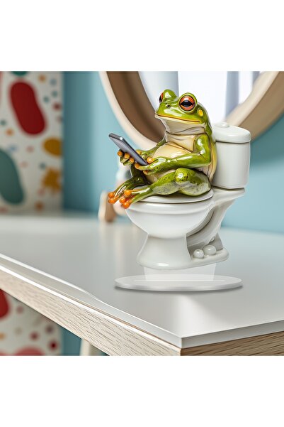 Choice A Creative and fun frog sitting on the toilet - home decoration, room ...
