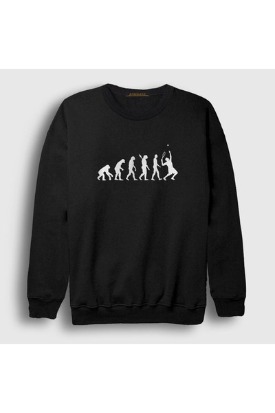 Presmono Unisex Black Evolution Evrim Sports Tennis Tennis Sweatshirt 333507tt