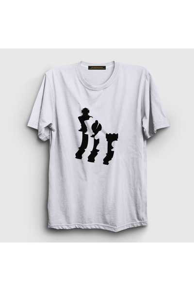 Presmono Unisex beli šahovski figure T-shirt 337670tt