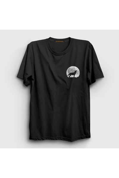 Presmono Tricou unisex Black Howl Moon Wolf Wolf Wolf306953tt