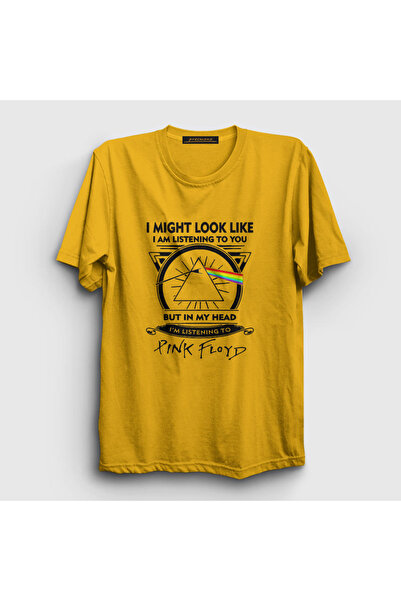 Presmono Tricou unisex galben cu imprimeu Pink Floyd 351240tt