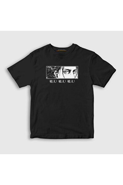 Presmono Unisex Kids Black Eren Yeager Flowers Anime Attack On Titan T-shirt3...