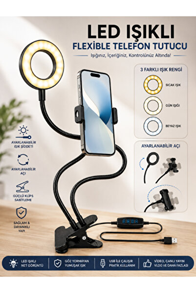 Unichrome 3 Renk Led Çalışma Okuma Işığı Kademeli Masa Lambası Ayarlanabilir ...