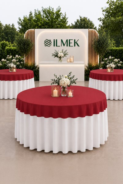 ilmek غطاء طاولة دائري بدون حواف |   مناسب لحفلات الزفاف، والمناسبات، والتنظي...