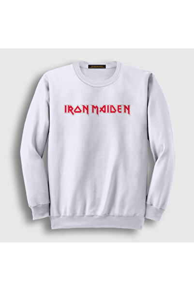 Presmono Unisex bela majica sa logotipom Iron Maiden 86629tt