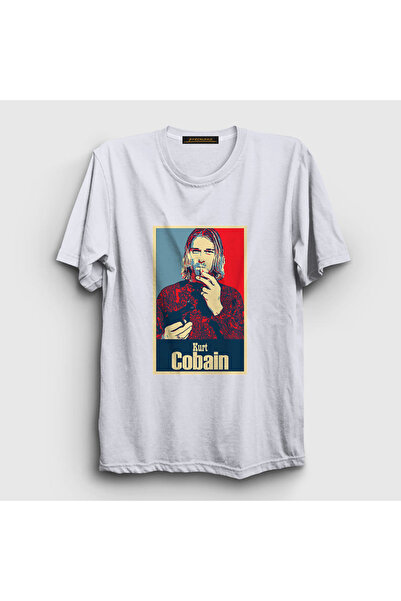 Presmono Unisex beli smoking Nirvana Kurt Cobain T-shirt 35924tt
