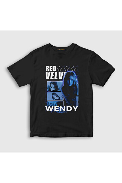 Presmono Unisex Kids Black Stars Wendy Red Velvet T-Shirt 604759Tt