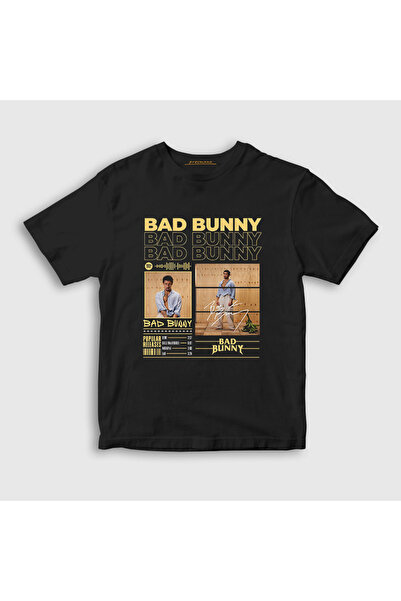 Presmono Unisex Kids Black Popular Bad Bunny T-Shirt 603581Tt