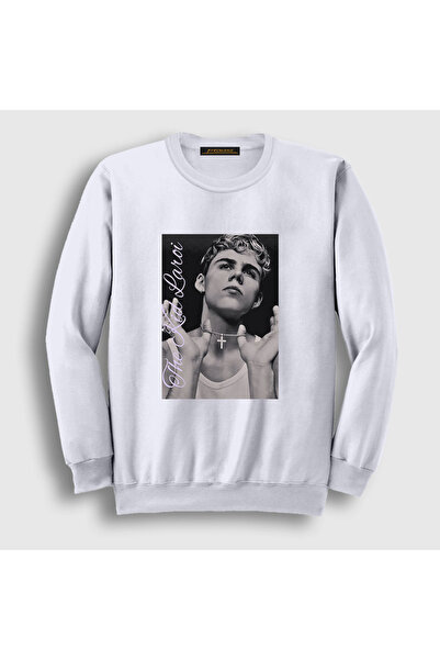 Presmono Unisex White Necklace the Kid Laroi Sweatshirt 608443Tt