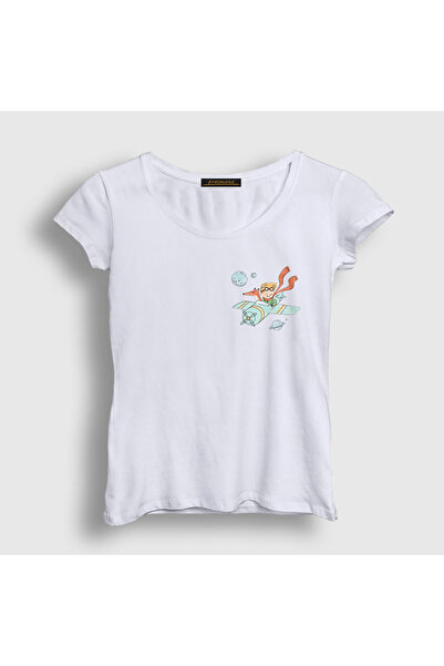 Presmono Women's White Plane Le Petit Prince Little Prince T-Shirt 568619Tt