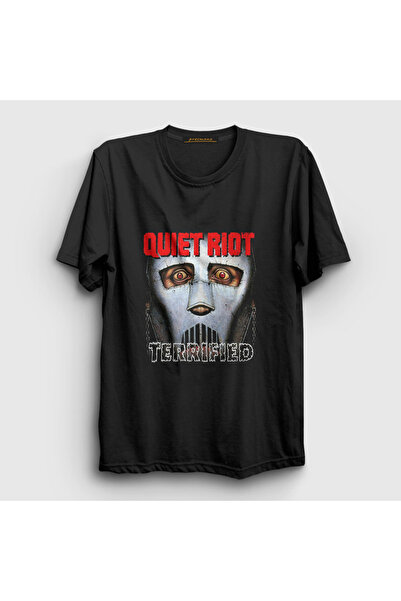 Presmono Unisex Black Terrified Quiet Riot T-Shirt 575071Tt