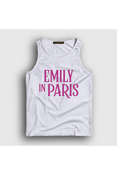 Presmono Unisex White Logo Emily in Paris Tank Top 567319Tt