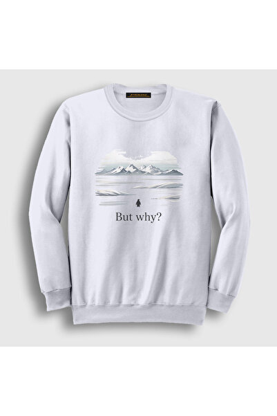 Presmono Unisex White but Why V2 Nihilist Penguin Sweatshirt 595201Tt