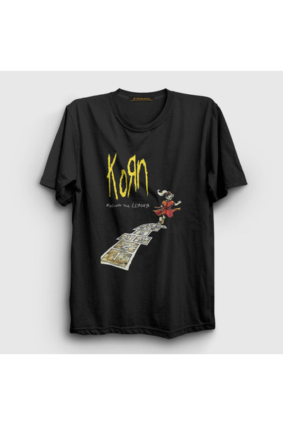 Presmono Unisex Black Follow the Leader Metal Korn T-Shirt 508658 Tt