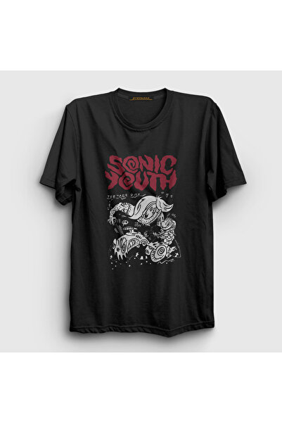 Presmono Unisex Black Teenage Riot Sonic Youth T-Shirt 455968Tt