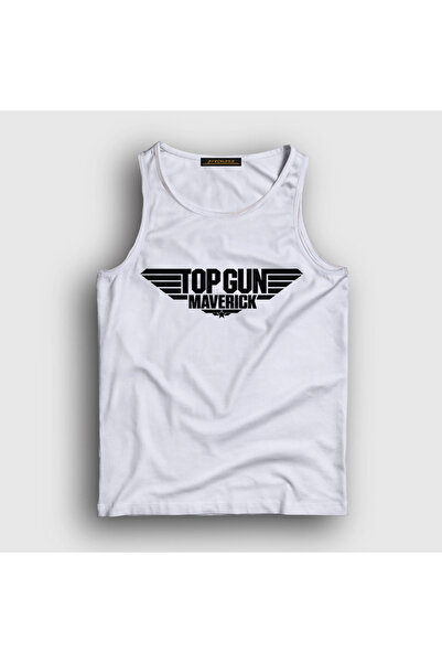 Presmono Unisex White Logo Maverick Tom Cruise Pilot Movie Top Gun Tank Top 4...