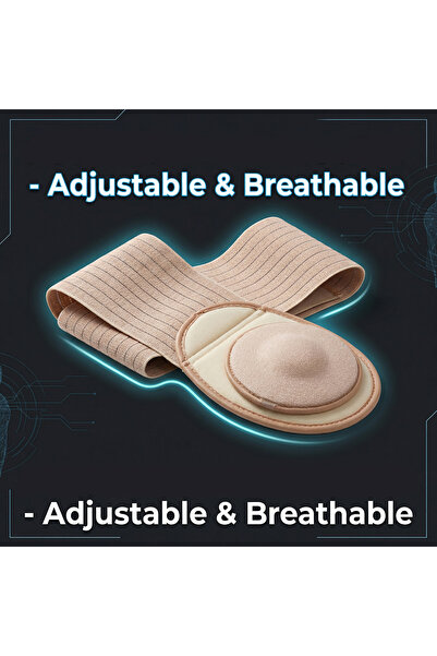 Choice1 XL KHAKI Umbilical Hernia Belt for Men & Women, Abdominal Binder Adju...