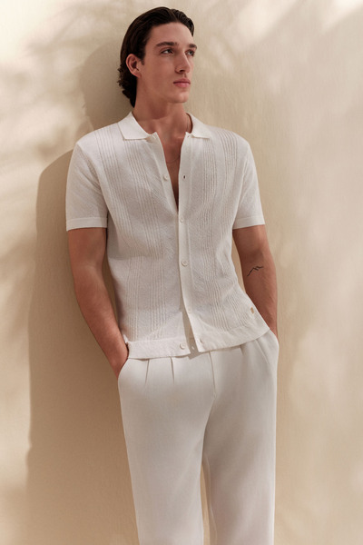Avva Erkek Ekru Polo Yaka Önden Düğmeli Soft Touch Regular Fit Triko T-Shirt ...