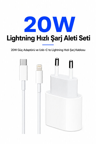 Apple 20w Usb-c To Lightning Iphone 11 12 13 14 Tüm Modellere Uyumlu Hızlı Şarj Aleti Seti
