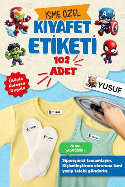 MSticker Kıyafet Etiketi - Okul Kıyafetlerine Kişiye Özel 30 Saniyede Kolay U...