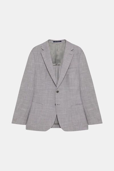 W Collection GRİ DÜĞMELİ KETEN YÜN CEKET
