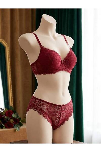 ESSA Women's Lacy and Padded Underwear Bra Panty Set