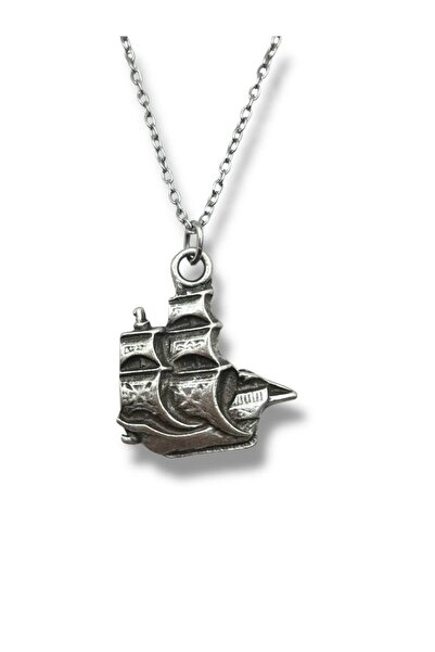 Herşey Nota Unisex Necklace with Sailing Ship Figure – Antique, Free-Spirited...