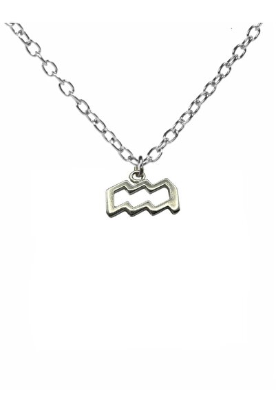 Herşey Nota Aquarius Zodiac Sign Symbol Necklace – with 60cm Chain, Zinc Plat...
