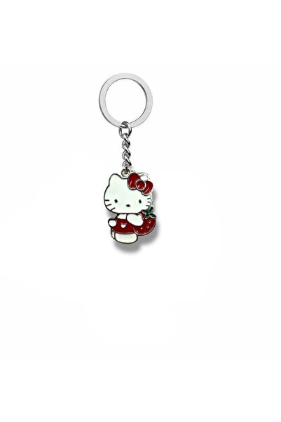 Herşey Nota Hello Kitty Strawberry Figured Red Keychain – Cute and Colorful A...