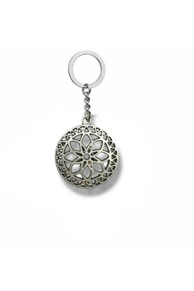 Herşey Nota Lotus Flower Locket Unisex Keychain – Elegant Design