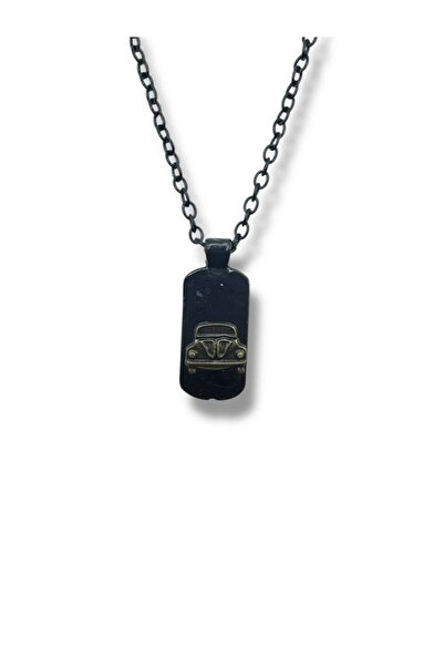 Herşey Nota Retro Ride – Black Vosvos Figured Imprint Unisex Necklace (60 cm ...