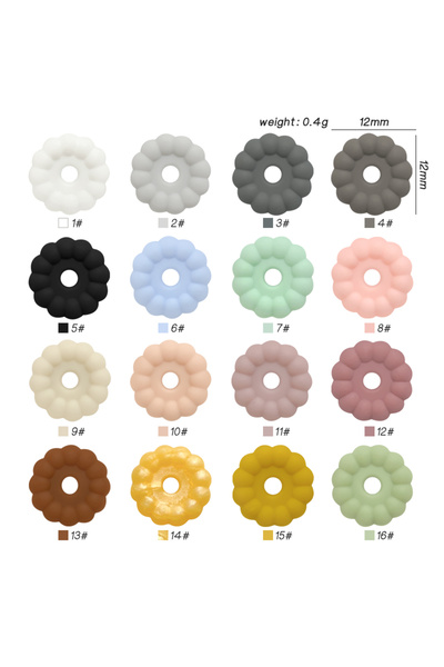Choice1 12mm 50pcs mix 50pc Gasket Silicone Beads 12/15mm Round Silicone Bead...