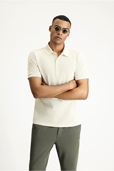 Kiğılı Cotton Polo Neck Patterned Regular Fit T-Shirt