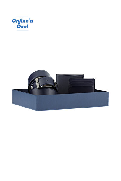Kiğılı Patterned 3-Piece Belt & Wallet & Card Holder Gift Boxed Set
