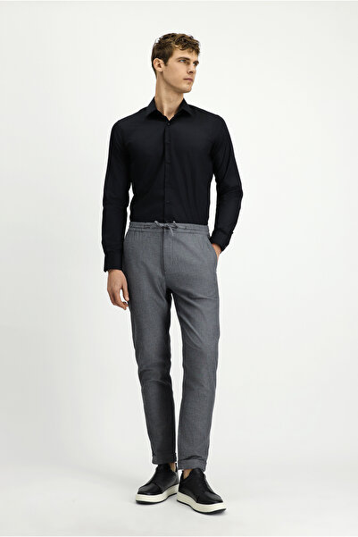 Kiğılı Slim Fit Patterned Lycra Jogger Pants with Elastic Waist and Drawstring