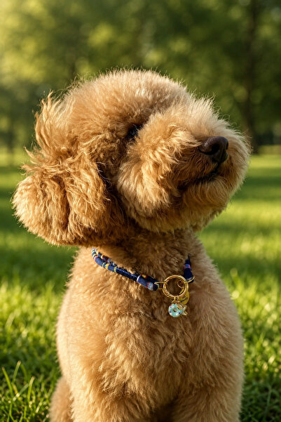 JesPawty Lacivert Ip Halat Kedi Köpek Kolyesi Charm Uçlu