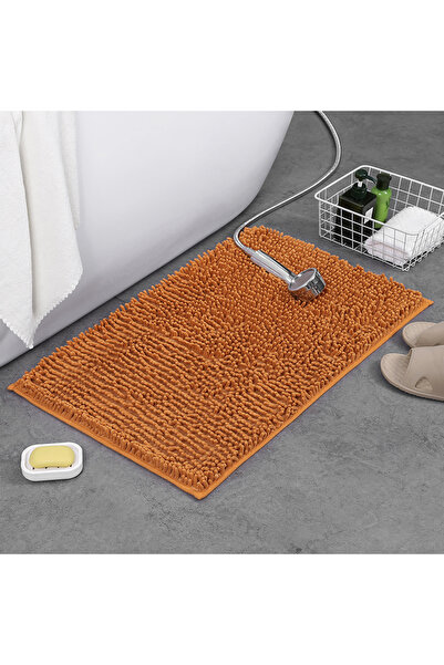 Choice12 400MMx600MM brown Chenille bath mat rectangular bath blanket fluffy ...