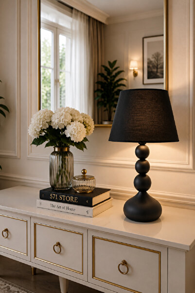 White West inn House CONICAL FABRIC HEADED METAL LEG TABLE LAMP SHADE NIGHT L...