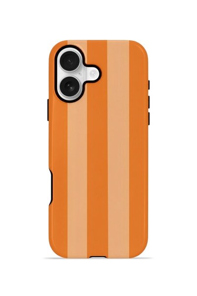 PiyasaSepeti iPhone 16 Plus Vorian Double Layer Case Orange Cream Stripe