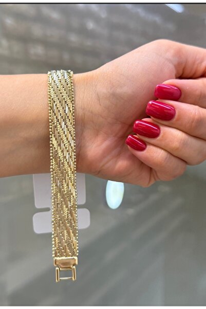 XUPING JEWELRY XUPİNG 14 K ALTIN RENGİ VİP SERİ HASIR BİLEKLİK 19,5 CM 1NUMAR...