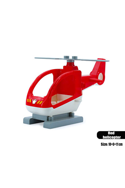 Choice14 Helicopter red Trailer Car Motorcycle Boat Big Building Blocks Collo...