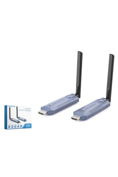 HADRON HDX1445 Kablosuz HDMI Görüntü Aktarım Seti 1080p 60 Hz 150 m Gri