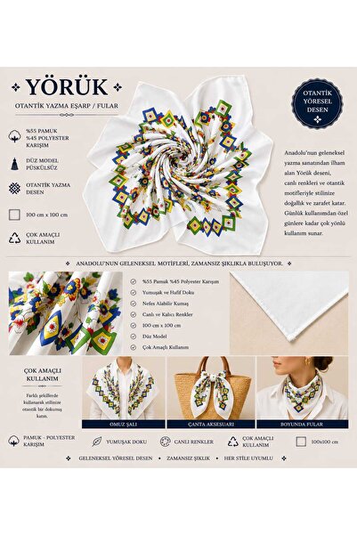 shop Yörük Çengelköy Authentic Handwritten Scarf Foulard Plain Simple
