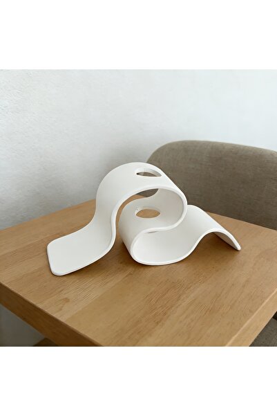 Choice 1 Pcs White 1pc Modern Minimalist Curved 3D Printed Vase Creative Ribb...