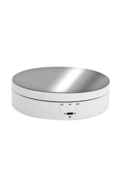Choice 138 White Mirror Motorised Rotating Mirror Display Stand,360 Degree Tu...
