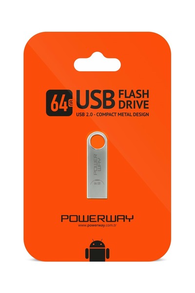 POWERWAY 64 GB Metal Usb Flash Bellek