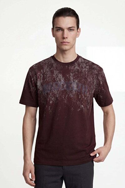 HAKKE Ανδρικό μπλουζάκι με στάμπα Brooklyn Oversize