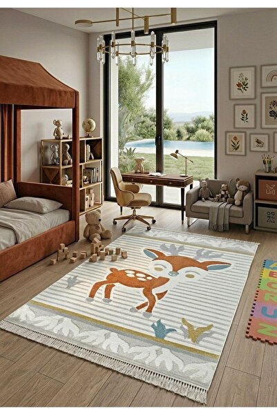 DMR Halıcılık Kids Serisi Desenli Renkli Bebek Çocuk Odası Halısı