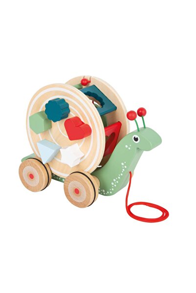 Small Foot Melc de tras cu forme de sortat – Jucărie din lemn 2-în-1 pentru c...